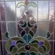 Late 19th century store doors, haberdashery front with Art Nouveau stained glass windows