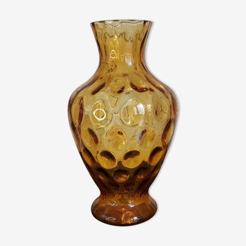 Vase en verre ambré