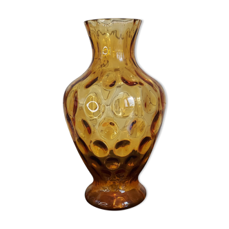Amber glass vase