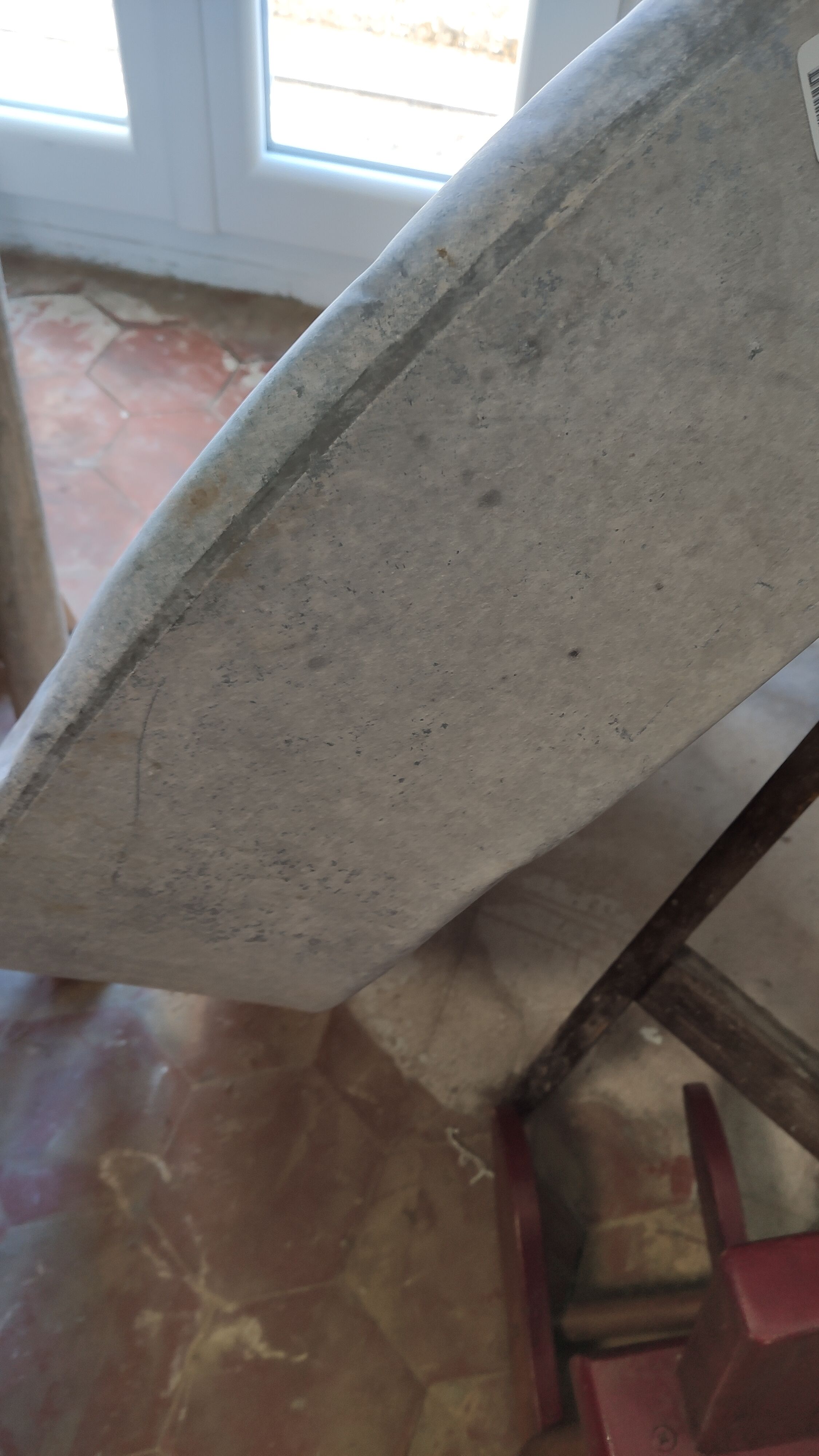 Large old zinc bathtub tank