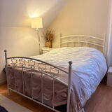 Double bed "Tulipes" in white metal from the 2000s.