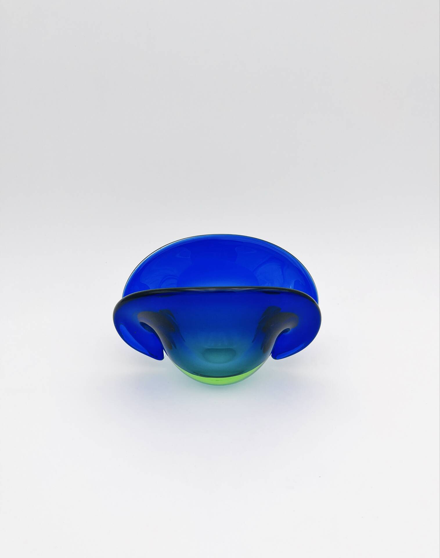 Murano Ashtray Flavio Poli Sommerso Blue Green Design 50s