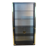 Armoire en verre fumé et laiton