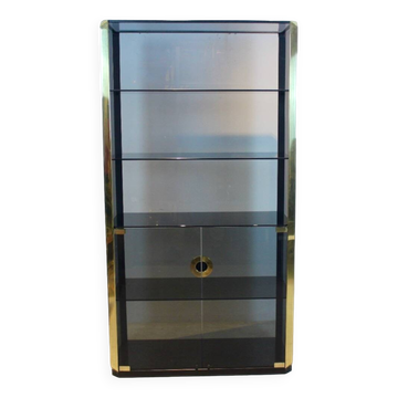 Armoire en verre fumé et laiton