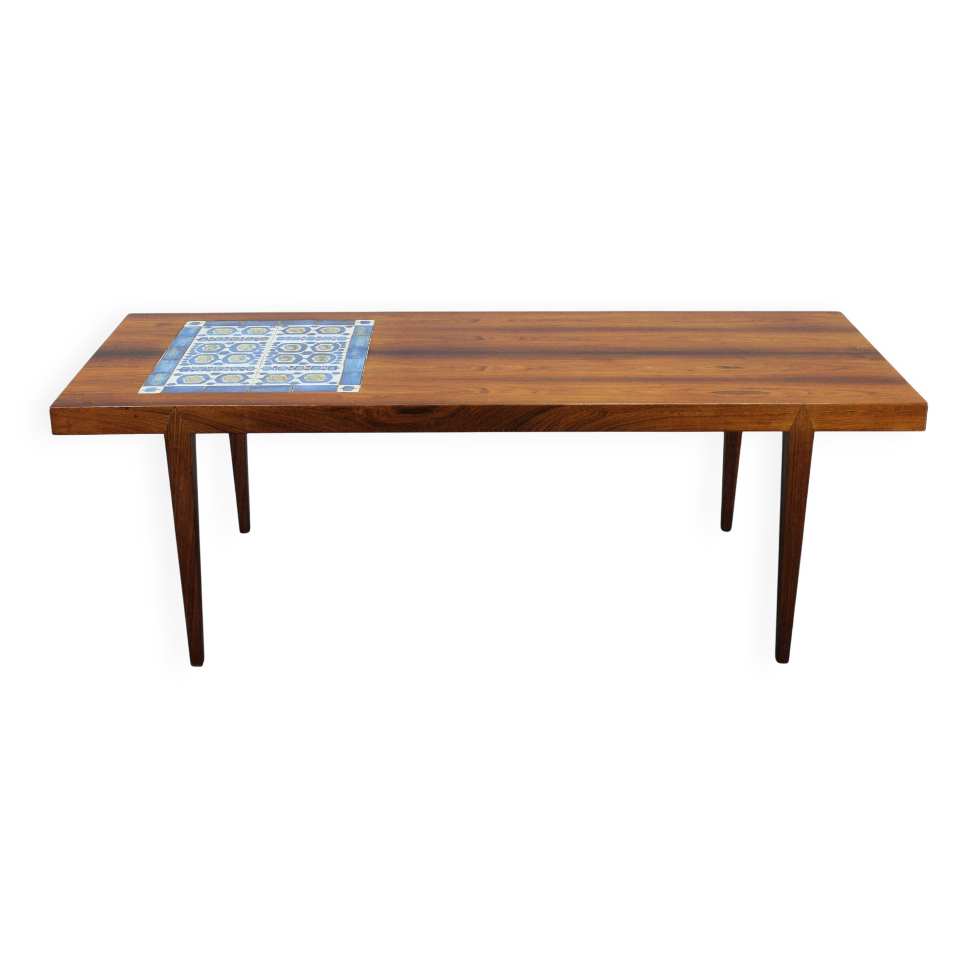 Mid-century Danish Haslev Mobelsnedkeri coffee table, ceramic tile inlay, 1960s