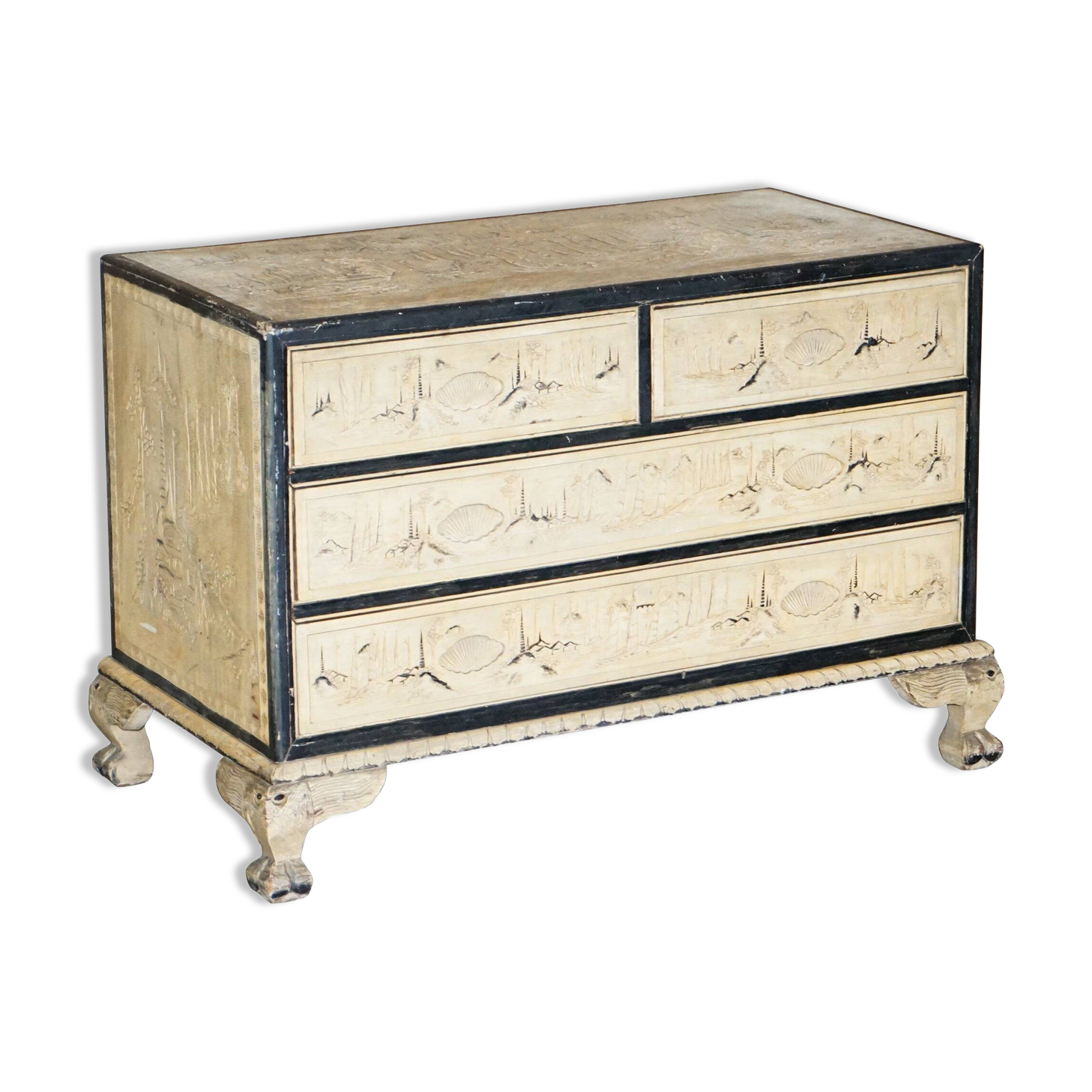 Chinese commode carved from camphor wood