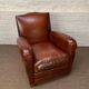 A Beautiful French Leather Club Chair, Moustache Model Circa 1950's