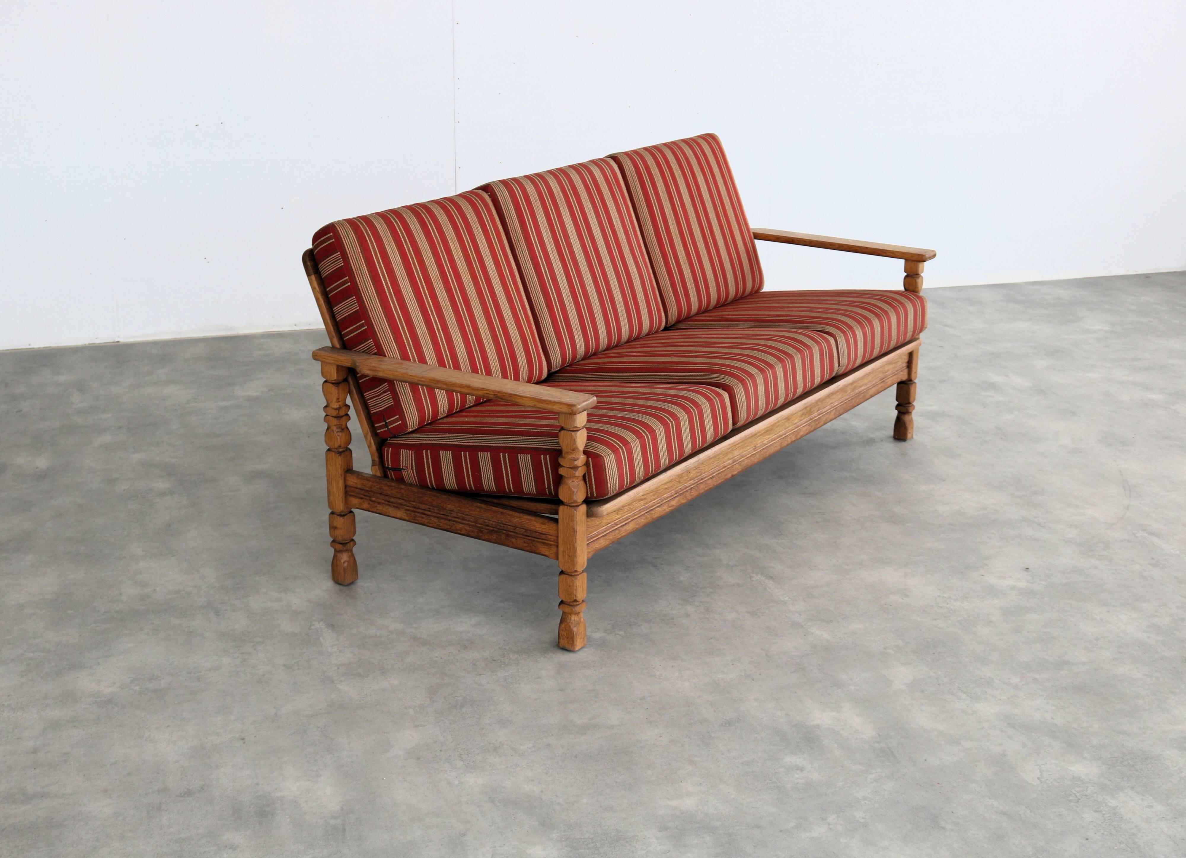 Brutalist sofa and chair set | vintage sofa | 1960s | oak.