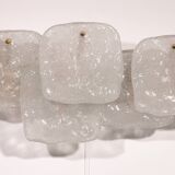 J.T. Kalmar Midcentury Ice Glass Wall Sconces Austria 1960