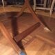 Folding coffee table type Butler marine boat wood and brass mahogany