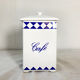Set of 3 spice jars blue and white porcelain