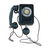 Telephone mural bakelite noir Ericsson 1941