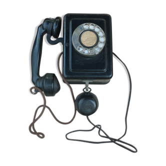 Telephone mural bakelite black Ericsson 1941