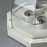 60s 70s ceiling lamp Glashütte Limburg Germany Plafoniere glass & metal
