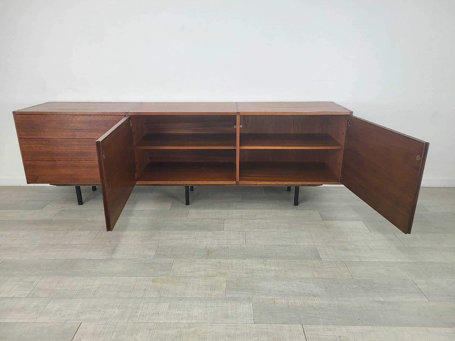 Vintage ARP sideboard in teak 1960s design Guariche Minvielle