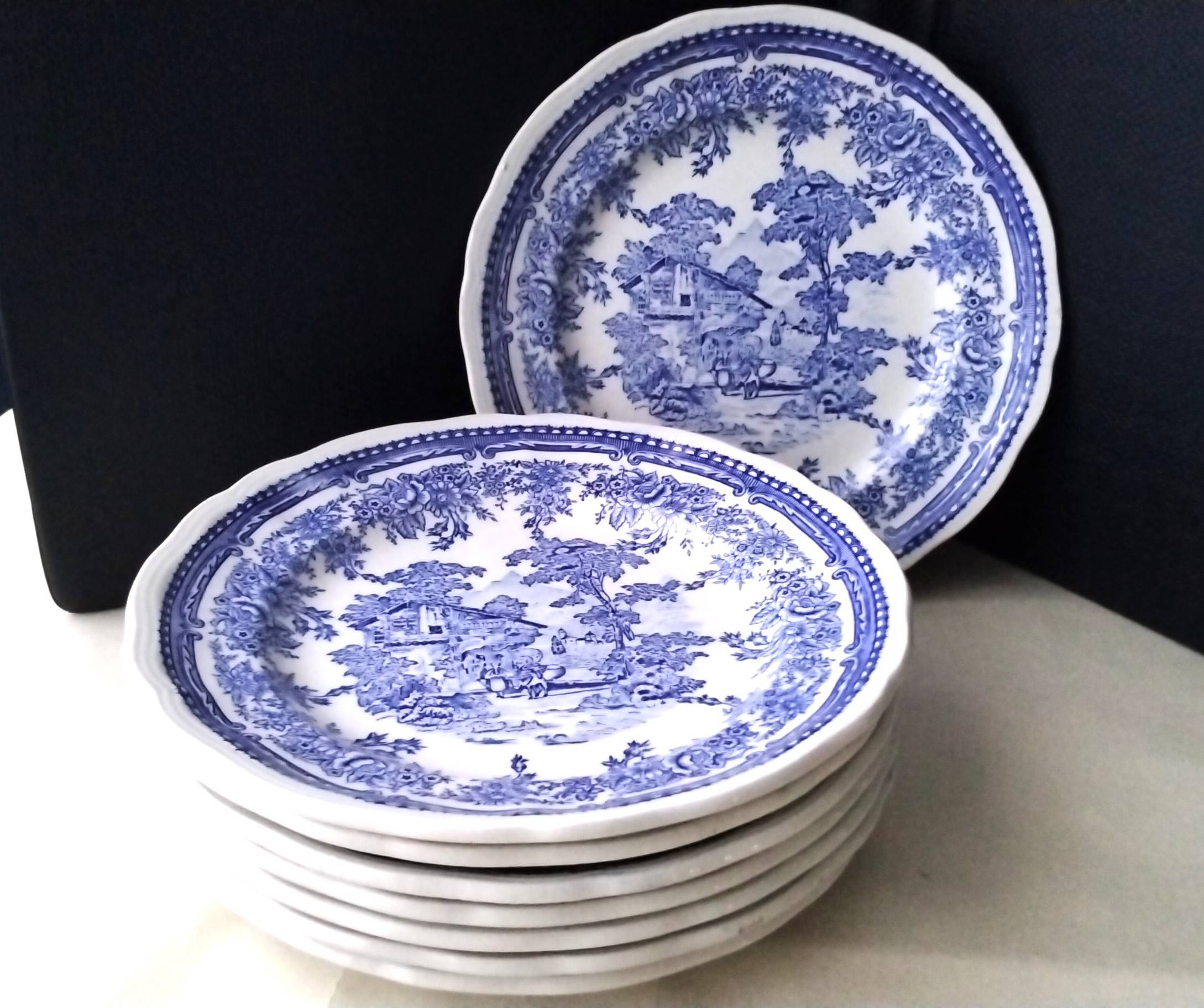 8 Dessert plates Lunéville Tradition KG Special Grand Feu