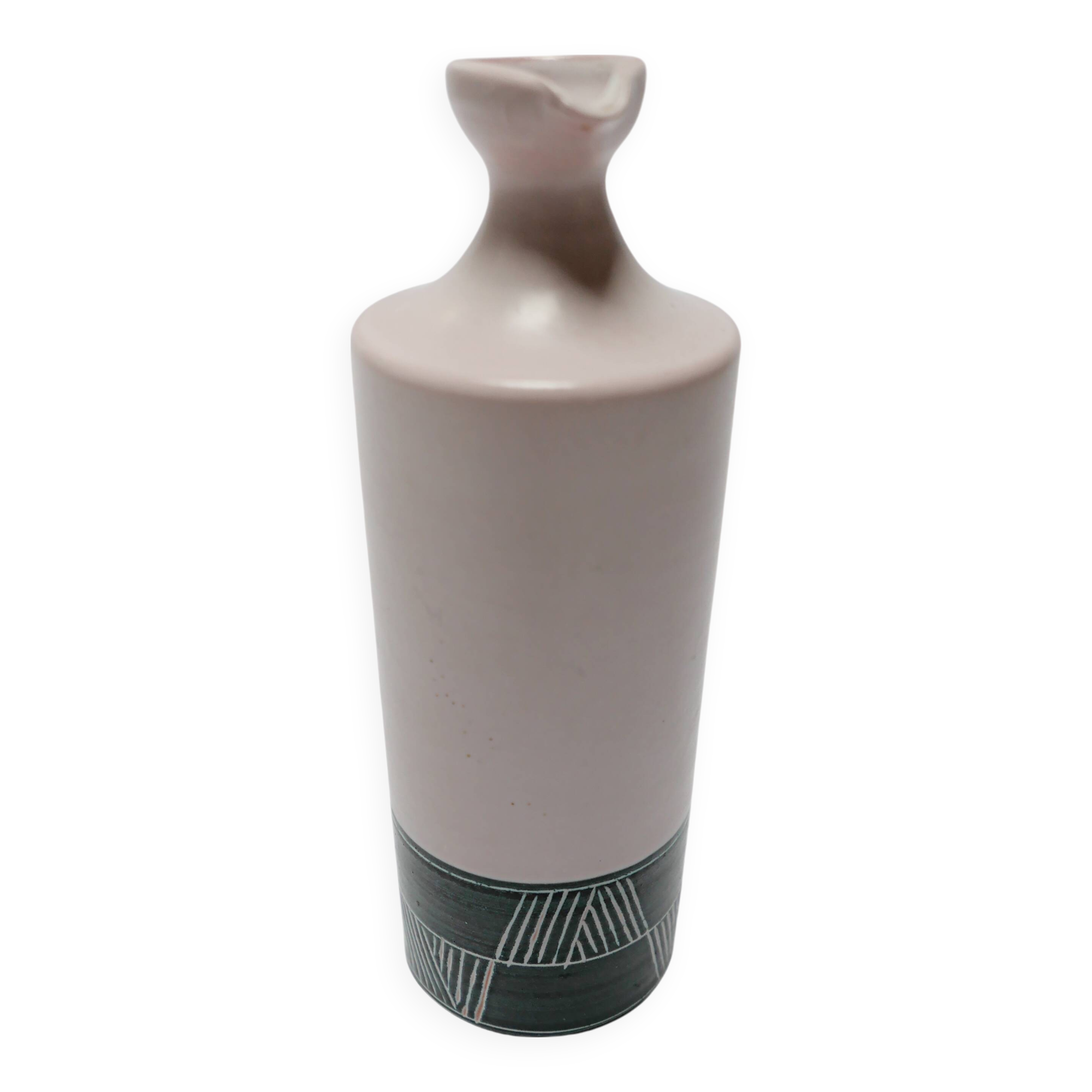 Ceramic pitcher vase design Durtal Yvon Roy Vallauris vintage 1970