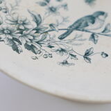 Servant dish on piedouche / compotier, Terre de Ferre, Longwy cute pattern, Vintage, early 19th