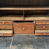 Secretary Louis XVI in mahogany Top of veined gray marble XIX century