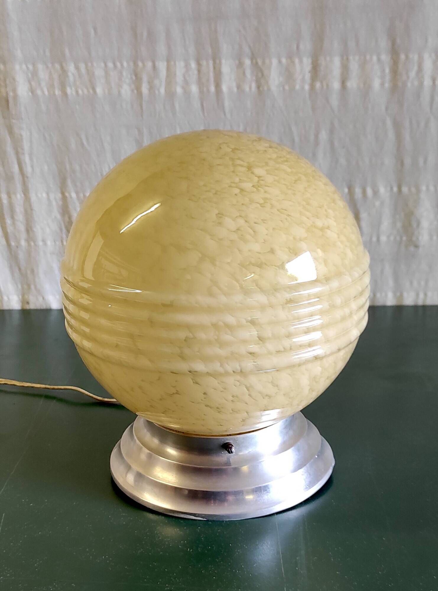 Ceiling light, table lamp in Clichy glass, 1940s-1950s