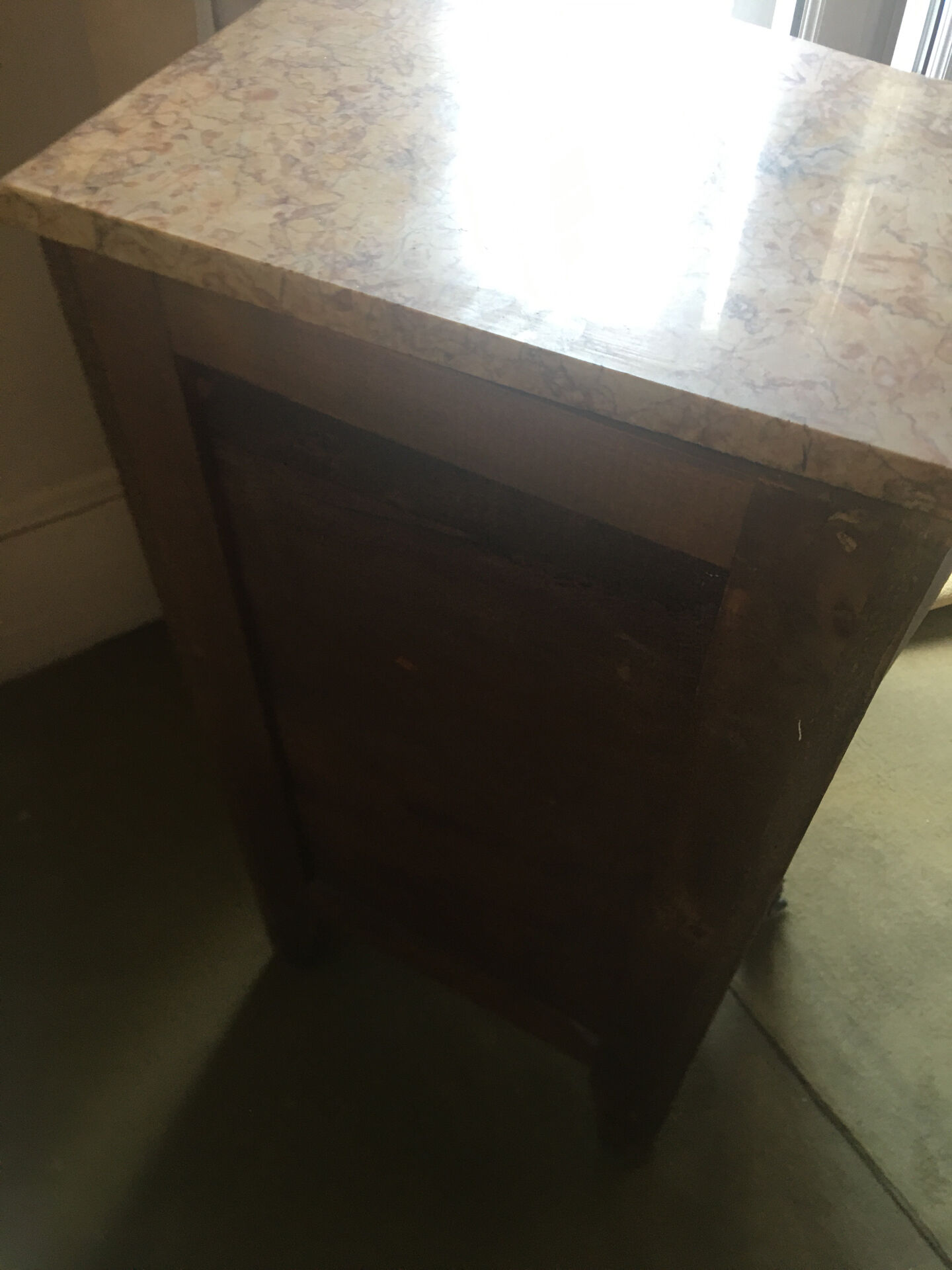 Rosewood and marble chest of drawers