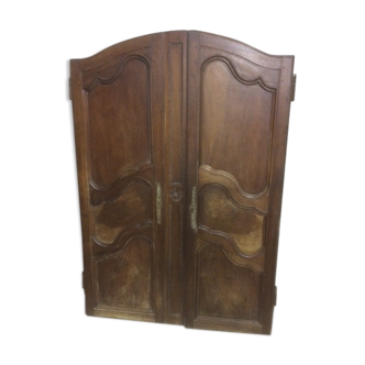 Paire de porte d'armoire en noyer