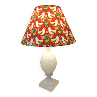 Vintage Alabaster Lamp and Bird Shade