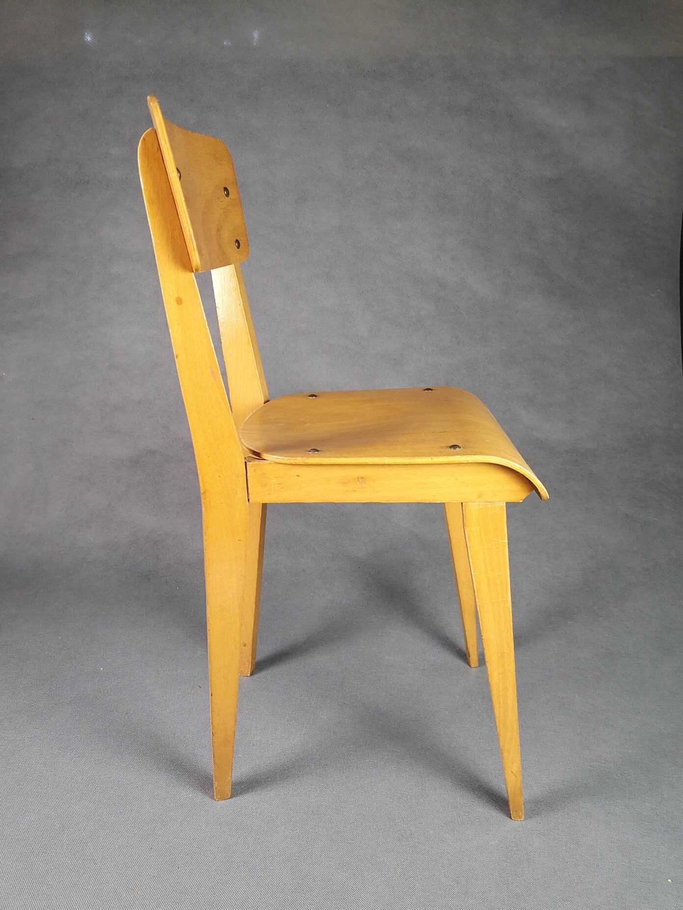 Superb chair all wood child compass feet - marked 118