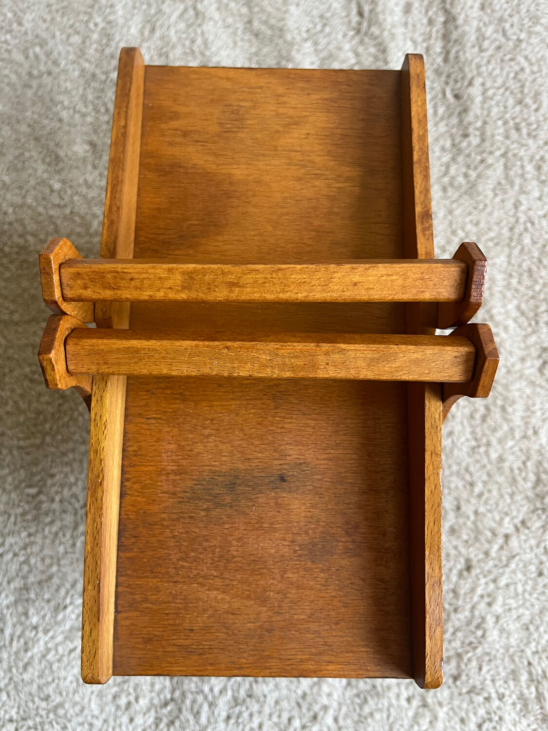 Compass worker wood and metal worker vintage sewing box