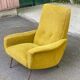 Fauteuil italien jaune moutarde style Mid-Century