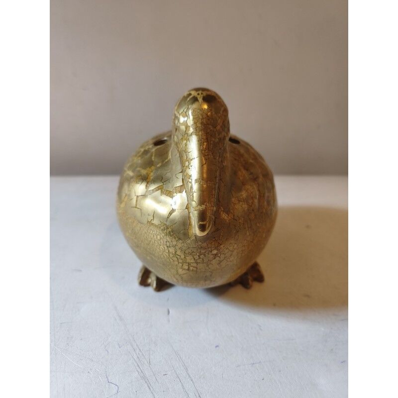Golden earthenware flower vase "Woodcock"