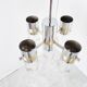 Vintage italian glass and chrome chandelier, 1970s