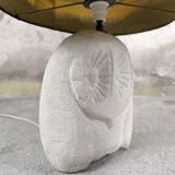 Vintage owl lamp made of natural stone