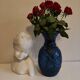 Blue glass pineapple vase