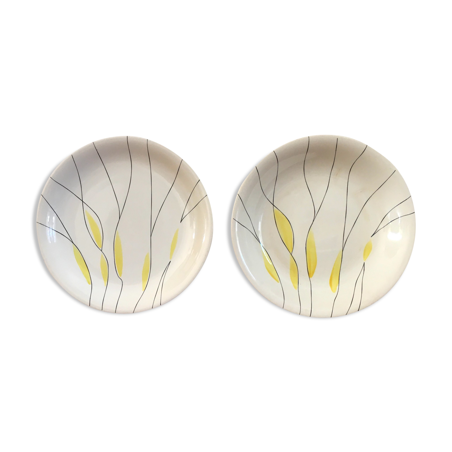 2 Vintage dishes in Salins earthenware service clear 50s