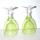 Set of 2 Roemer Chartreuse wine glasses in chartreuse green glass, 14.5 cm
