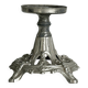 Candle holder with sculpted metal base, antique.