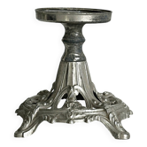 Bougeoir pied sculpté métal ancien