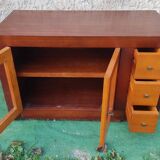 Low cabinet with 2 types of wood