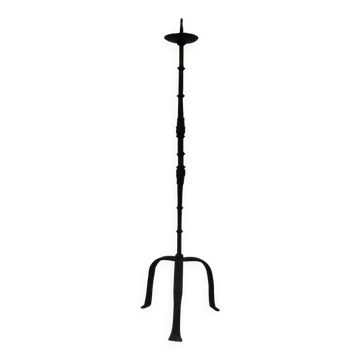 Wrought iron candle stick, 17th century
