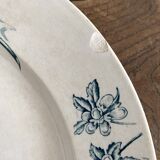 Round ironstone dish Badonviller "Jasmin" butterfly