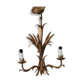 Gold metal suspension chandelier "ble epis"