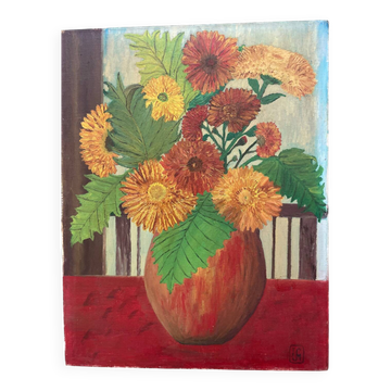 Peinture florale naïve