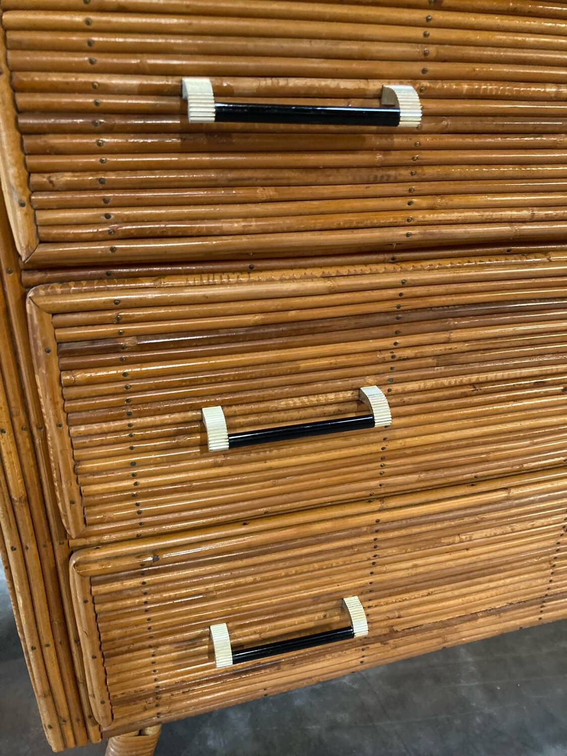 Vintage rattan chest of drawers 1960