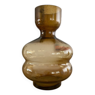 Vintage smoked glass vase