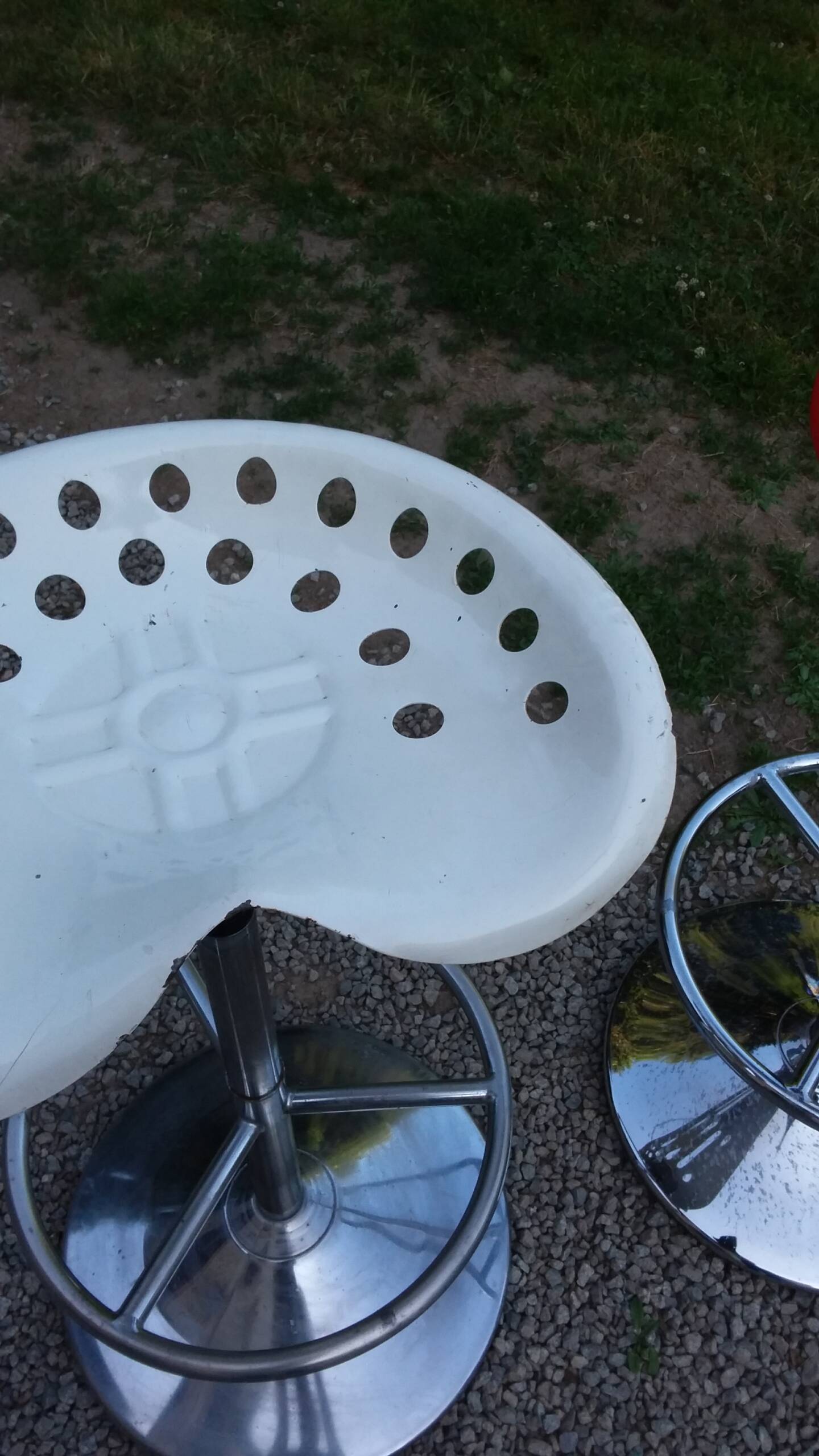 Pair of Etienne Fermigier designer stools, Mirima mower model, publisher