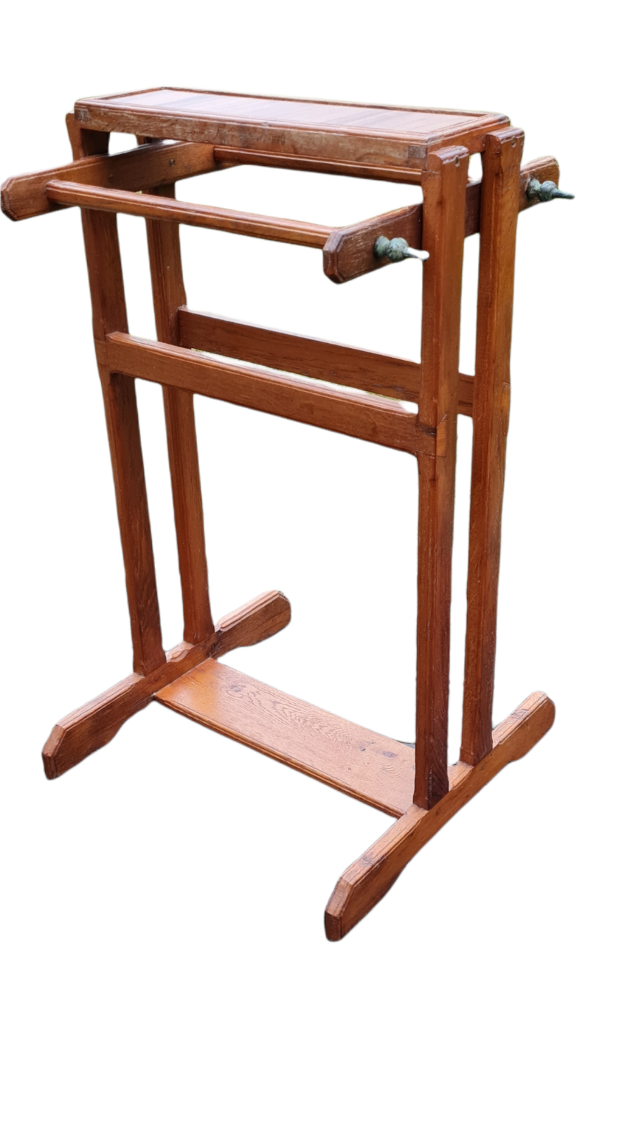 Towel rack on art deco wooden legs
