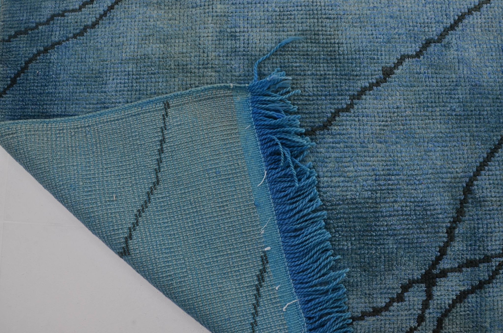 Turqouise Vintage Handmade Hemp Rug sku 3001
