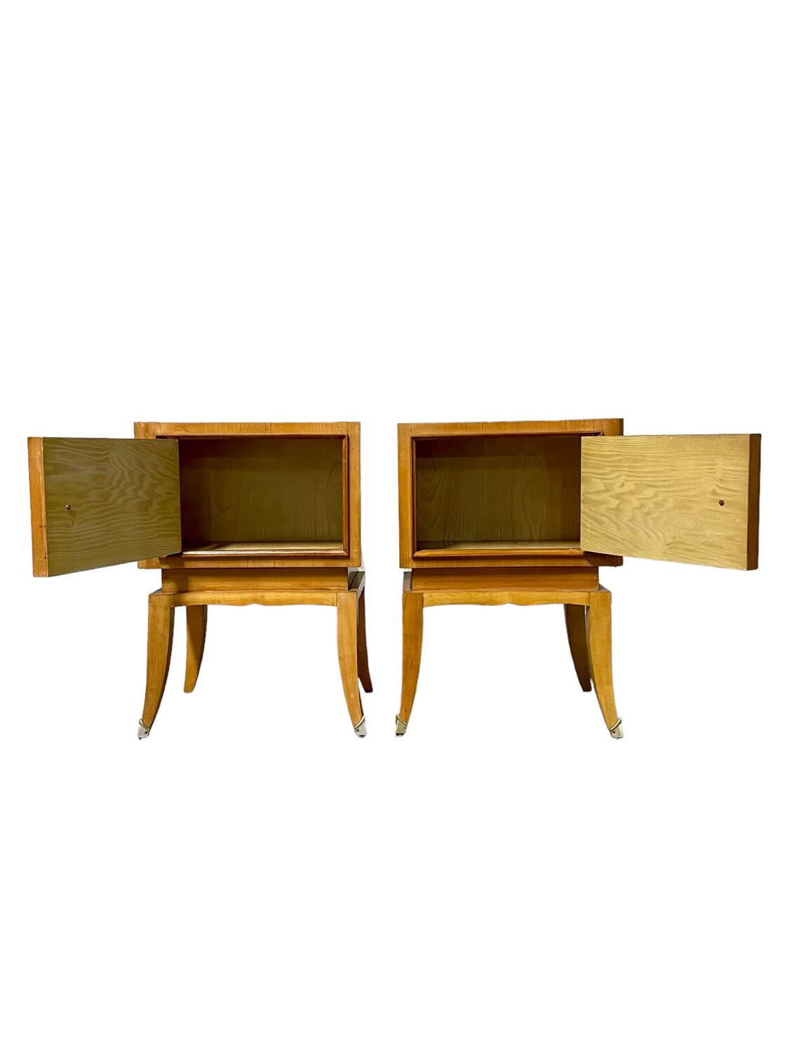 Pair of light wood bedside tables 1950