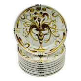 8 Dessert Plates Keraluc Quimper Renaissance 1960